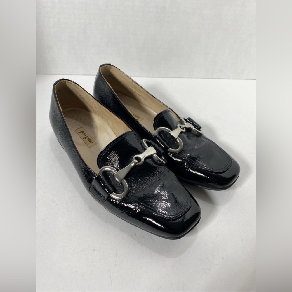 Paul Green WOMEN’S BLACK PATENT LEATHER HORSEBIT LOAFER Shoe UK 3.5 US 6 VGC